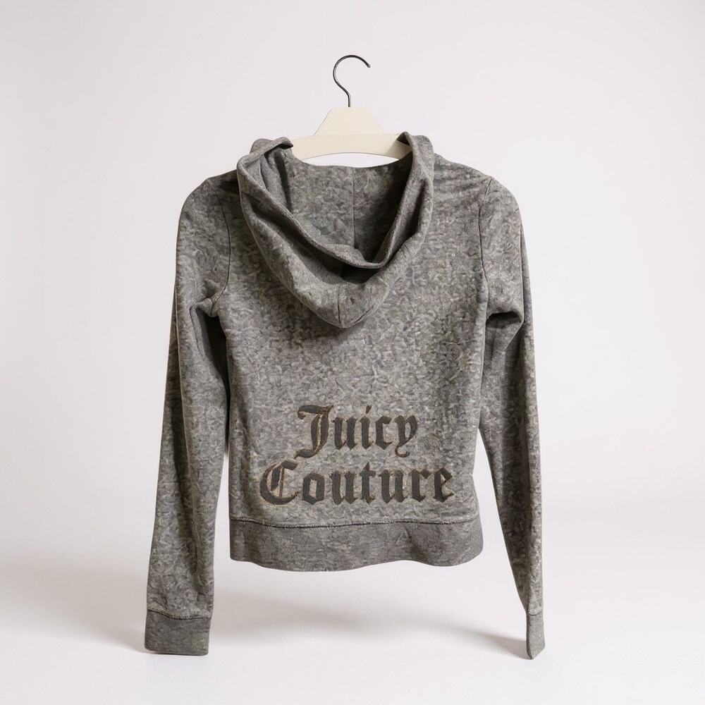 Juicy Couture Y2K Vintage Bling Spell Out  Zip Up Hoodie Girls 11/12 Women’s XS